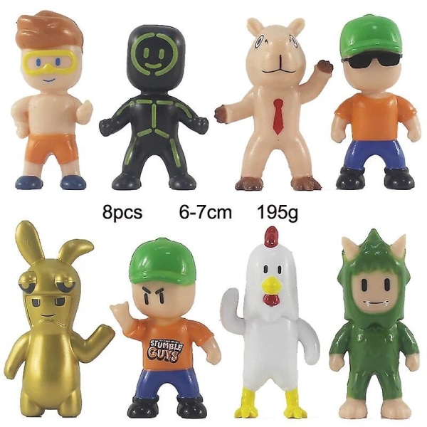 Pvc Stumble Guy Battle Game -hahmot malli Juguetes Stumble Guys Anime Action & Toy Figures -setti lapsille syntymäpäivä[DB] C 8pcs