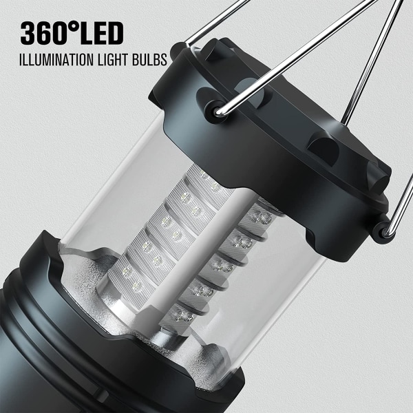 Campinglampa, hopfällbar bärbar LED-lampa, batteridriven nödlampa