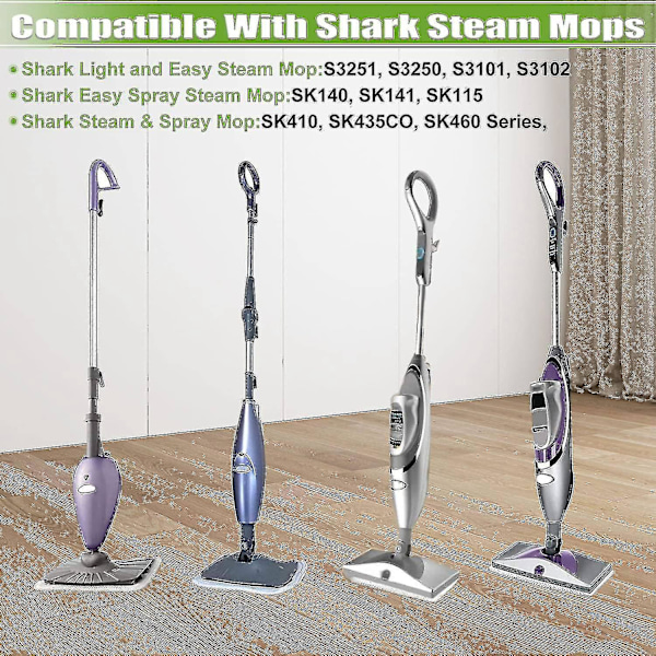 4-pack Ångmoppdynor Ersättning för Shark S3101 S3202 S3250 Tvättbar Rengöringsdyna Ångmoppdyna för [DB]