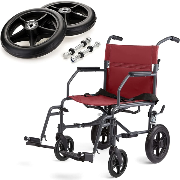 2 pakker med 6,69-tommer gummihjul, forhjul til rollatorer, skridsikkert udskiftningshjul, sort
