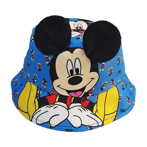 Kids Boys Girls Reversible Mickey Minnie Mouse Bucket Hat Fisherman Hat Cap Beanie Sun Hat {DB}