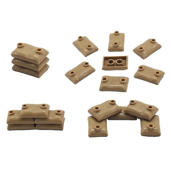 100x Sandsäckar Armésoldat Ww2 Anpassade Byggstenar Passar Db 200Pcs