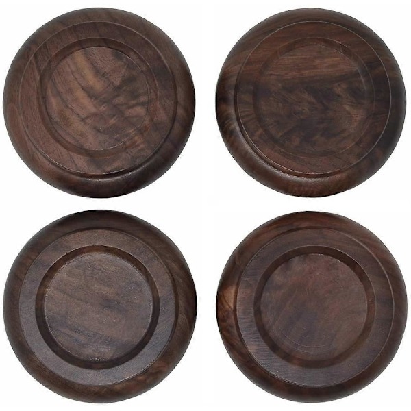 4 st Upprätt Pianohjul Koppar, Premium Hårdträ Pianohjul Skydd Möbelben [DB] Black Walnut