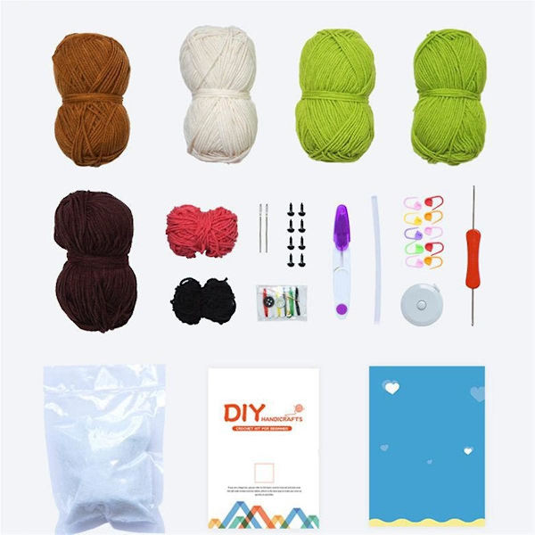 Nybörjarset för virkning, virkningsset för vuxna och barn, 4-pack växtsamling, kaktusprydnad[DB] As Shown