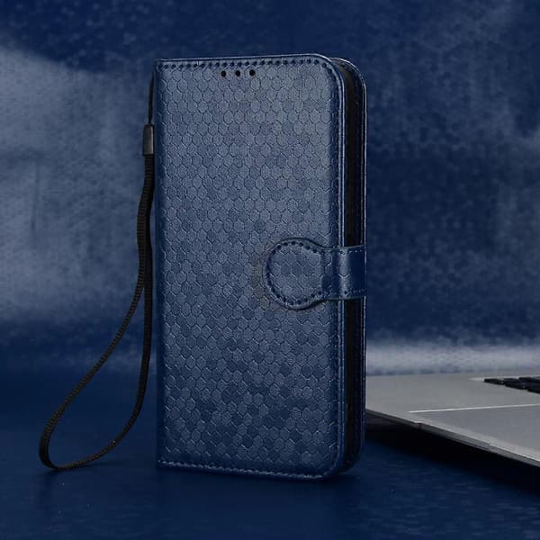 Honeycomb Dot Textur Läder Telefonfodral För Doogee Note 58 / Note 58 Pro [DB] Blue
