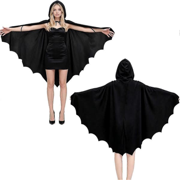 Flaggermusvinge-hettekape for Halloween-kostyme for barn og voksne [DB] One Size B