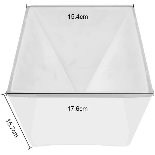 Silikoneform - Uspecificeret - Pyramide - 15x15x15cm - Transparent hvid - Til voksne[DB]