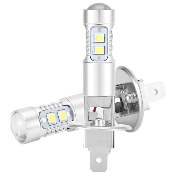 2-delt H1 LED Bil Super Hvit Tåkelyspære Kit 100W