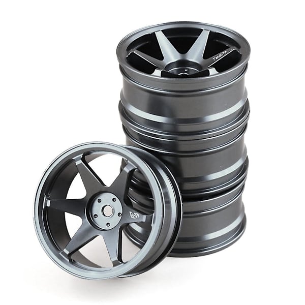 4 st 1/10 Rc On-road Drift Car 52mm Metallfälg Hjul För Sakura, titan A