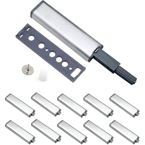 Dörrbroms, 10 st dämpningsbuffert tryck för att öppna spärr, tryck för att öppna systemdämpningsbuffert för skåpdörrlåda med magnetisk bit för dörr, C