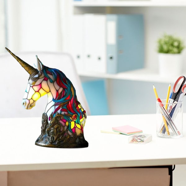 Yksisarvinen pöytävalaisin koristelu Unicorn lastenhuoneen lamppu Eläinkoristeen kevyt koristeellinen pöytävalaisin [DB] Unicorn Table Lamp