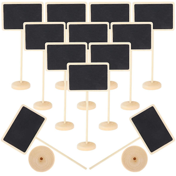 Kritttavle Etiketter Mini Kritttavle Skilt, 12 Pakke Små Kritttavler Tavle Med Staffeli Stativ For Bryllup