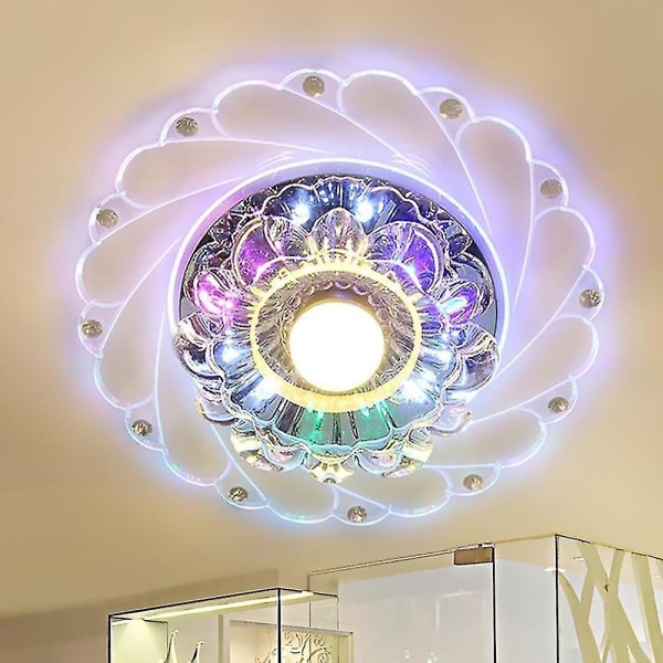 LED Crystal Ceiling Light Round Mini Ceiling Light (Colored Light)