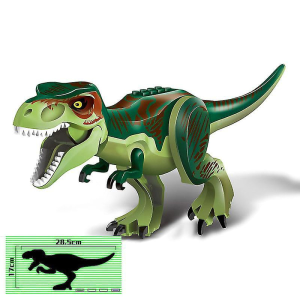 1 st Jurassic Big Size Dinosaur Building Blocks T-rex Quetzalcoatlus Baryonyx Action Figures För Barn Leksaker Gåvor Db T-Rex green