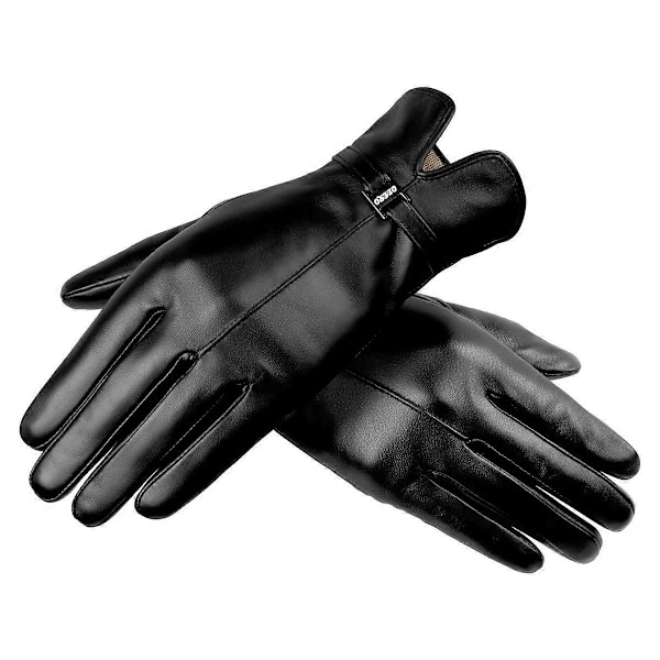 Damhandskar i fårskinn, pekskärm, plyschisolering, körhandskar i läder DB Black S