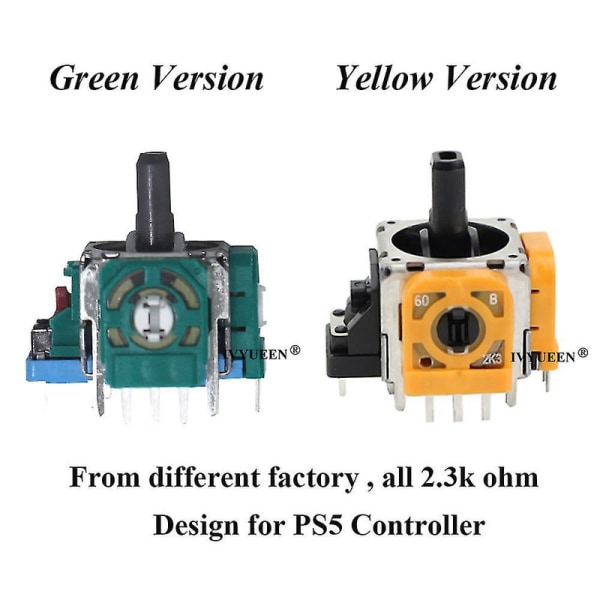 10 sett med 3D-analog styrespak sensormodul potensiometer med tommelstikker og grep for Playstation 5 PS5-kontroller Pack D