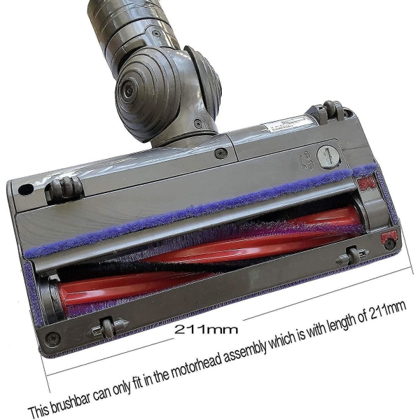 Støvsugerrullbørste for Dyson V6/dc59/dc62/sv03 erstatningssett (1 børsterull 185 mm og 1 Hepa-filter) [DB]