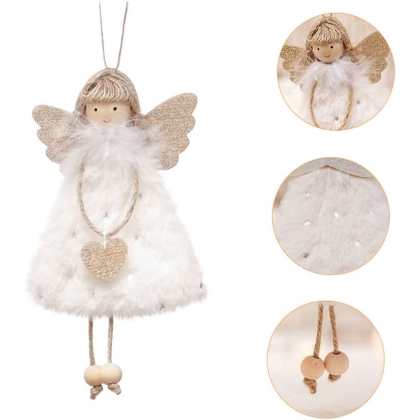 2 st Angel Girl Hänge Mini Uppstoppade Änglar Miniatyr Plysch Bedårande Party Doll De Porristas Girly Decor Mini Härligt hängande hänge