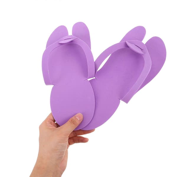 Engangs Eva Skum Pedicure Hjemmesko til Rejser 12 Par Violet Design