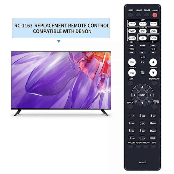 Denon Dra-F109Dab, Dra-F109, Dcdf109, Draf109 - Rc-1163 Erstatningsfjernbetjening [DB]