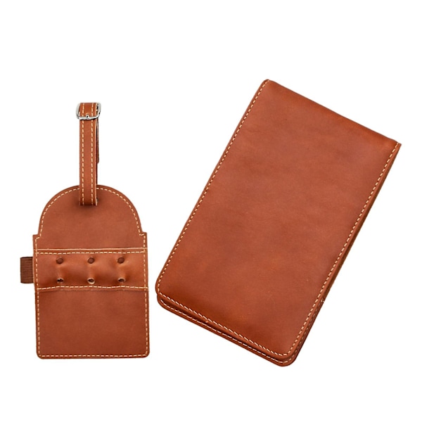 Läder Golf Scorecard Yardage Book Holder Cover W/ Tees Holder För Träning [db]