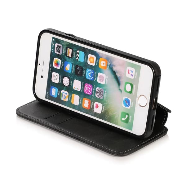 Knight Läderfodral för iPhone SE 2022 / SE 2020 / 7 / 8 [DB] Black