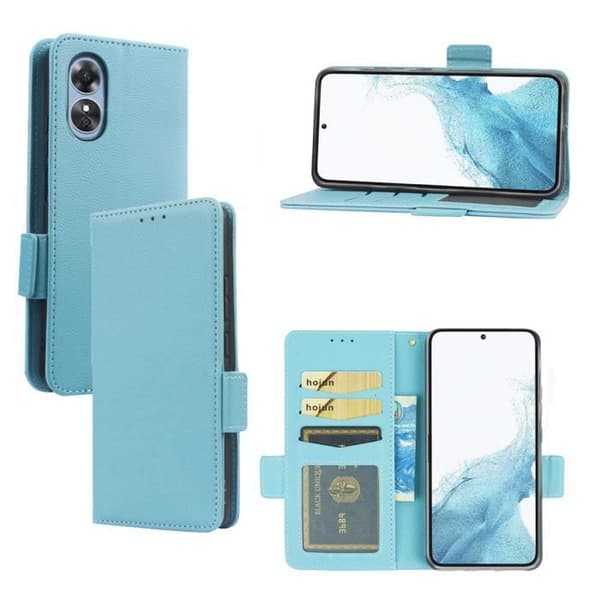 Flip PU-läderfodral för Oppo A17 - Blå[DB]