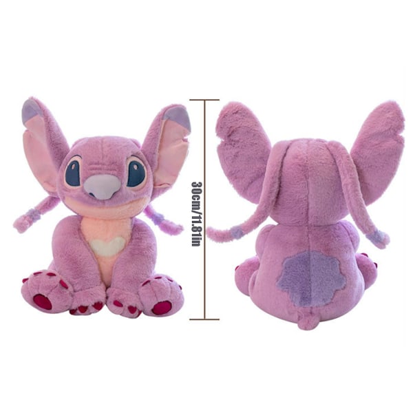 Lilo & Stitch Bean Plush Angel -pehmolelu, täytetty eläinhahmo, alien-nukke, lelu faneille ja lapsille [DB] 12 Inches