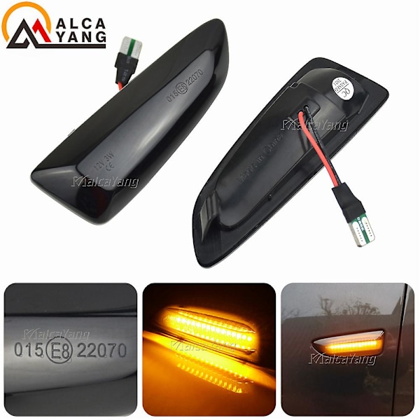 2 kpl LED-dynaamiset sivuvilkut, sekvenssitoiminto, Opel Astra J Astra J K Zafira C Insignia B Grandland X [DB] Dynamic Smoked