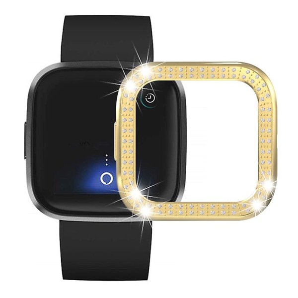 Stilfuld Rhinestones Smart Watch Protection Plating Cover Case Shell For Versa 2 Jikaix Black