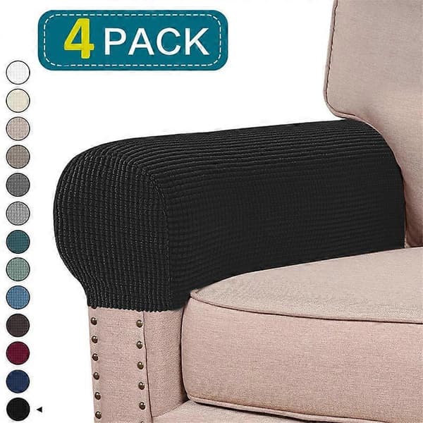 2/4-pack Stretch Armstödsskydd Spandex Armskydd för Stolar Soffa Fåtölj Överdrag för Vilstol Soffa [DB] BLACK 4 PACK