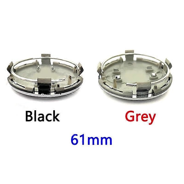 4 st 135mm 69mm 68mm 61mm 60mm Grå Svart Bil Hjul Center Caps Fälg Navskydd Dammskydd Emblem Logotyp Biltillbehör db Black 135 4F0601165N