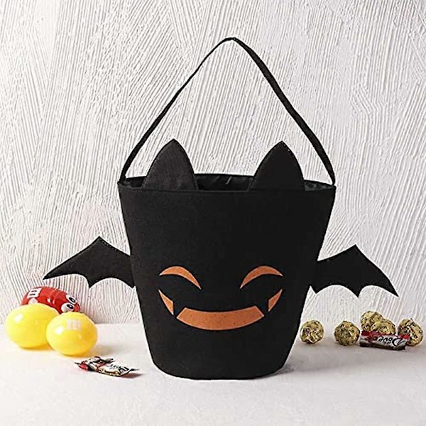 Halloween Trick or Treat-påsar Fladdermus Godishink Återanvändbar Canvasväska Bästa Halloweenfestpresenterna för Barn Halloween db