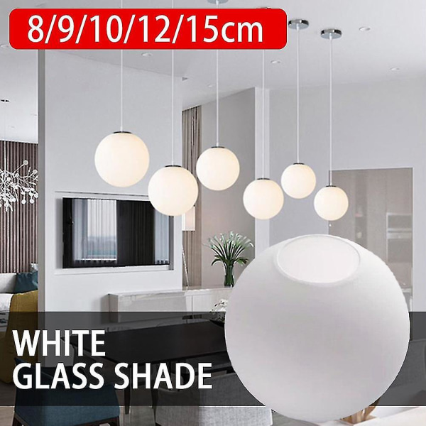 Mat hvid Globe Glas Lampeskærm Udskiftning Rundt Lys Cover Fix [DB] 8cm
