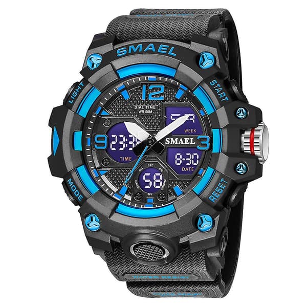 Herrklocka Utomhus Sport Multifunktionell Vattentät Klocka Herr [DB] Black