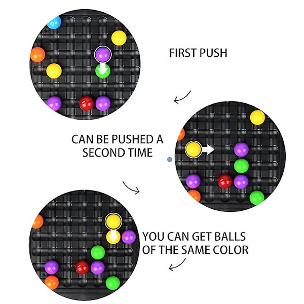 Regnbågsboll Matchande Leksak Färgglad Rolig Pussel Schackbräde Spel med 48 st/ 80 st Färgade Pärlor för {Db) 48 Particles