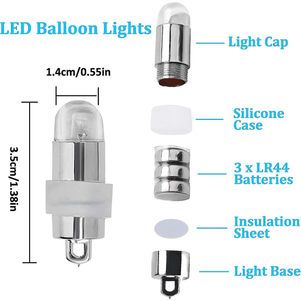 Led-ballonglampor, 30 st mini-lyktlampor för ballonger, miniatyr-led-lampor för papperslyktor DIY-modeller bröllopsfest födelsedag utomhus (färgrik