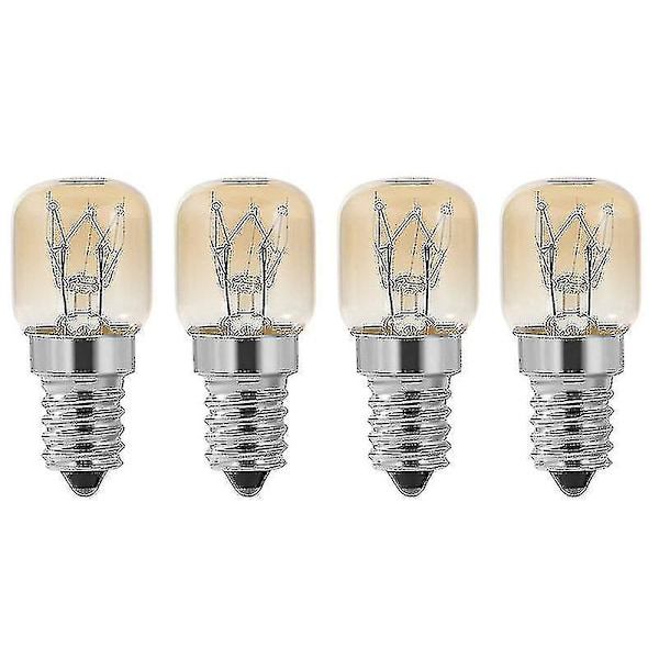 Ovnlampe, 4 stk E14 Ovn 15w, ovnlampe, klar hette Pac Pygmy ovnlampe, e14 motstandsdyktig opptil 300 Celsius [DB]