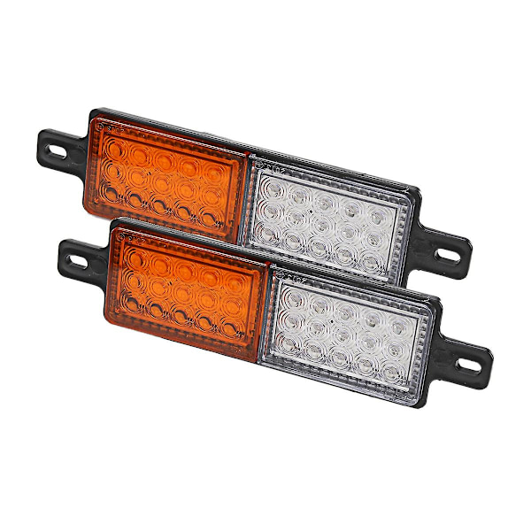 2X Universal 30 LED Bullbar Frontblinklys Sidemarkerlampe 10-30V Parklys [DB] Amber  White