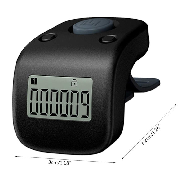 Bærbar Mini Genopladelig Digital Finger Ring Elektronisk Håndtæller 6 Cifret Bønnetæller Clicker Til W/ Usb C
