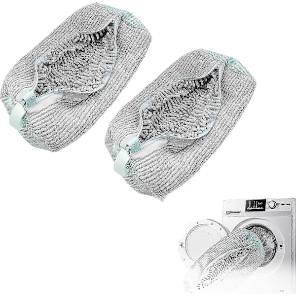 2 kpl kenkien pesupussi pesukoneeseen, pyykkipussi pesukoneeseen ja kuivausrumpuun (harmaa) [DB] Grey - 2pcs