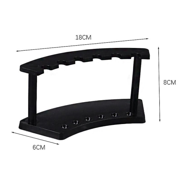 Plastpenneholder sort 6-slots lodret pennedisplaystativ Pen Organizer Displayholder Makeupbørstestativ