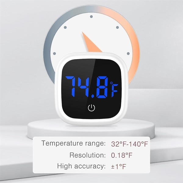 Digitalt akvariumtermometer, berøringsskjerm termometer for fisketank, påklistret temperatursensor med LED-skjerm, 2 stk.