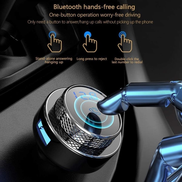 Bil MP3 Bluetooth-spiller Bil FM-sender Hurtiglading Billader
