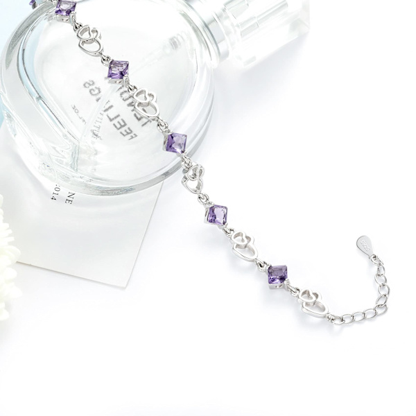 925 Sterling Sølv Armbånd Kjærlighet Hjerte Firkløver Lykke Charm Armbånd Justerbar for Kvinner Jenter