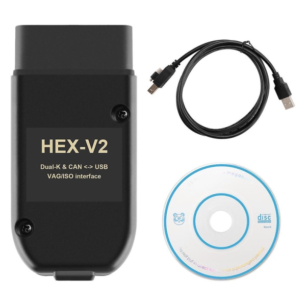För COM 22.3 OBD2 Scanner HEX V2 USB för Golf A6 Seat Obegränsade VINs ATMEGA162+16V8+FT232RQ db Black