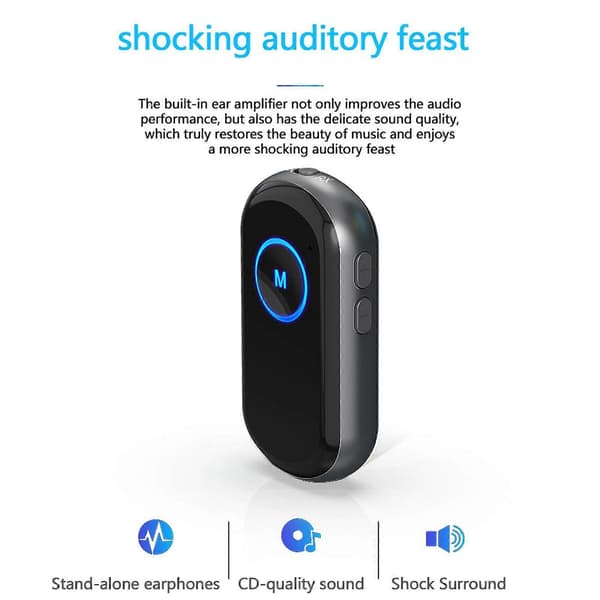 Bluetooth 5.0 Trådløs Lydmottaker Sender Bil Håndfri Samtale 3,5 mm Bluetooth Adapter [DB] A