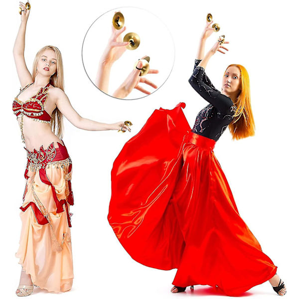 20 Stykker Finger Cymbaler Bukkedans Fingerdans Finger Zills Musikk Instrument for Danser Fest (Gull) Gull {Db}