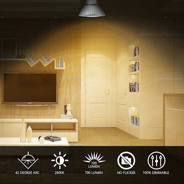 GU10 Halogenpærer 35W 2800K Varm Hvid, Pakke med 8 Dæmpbare Loftspotlights [DB]