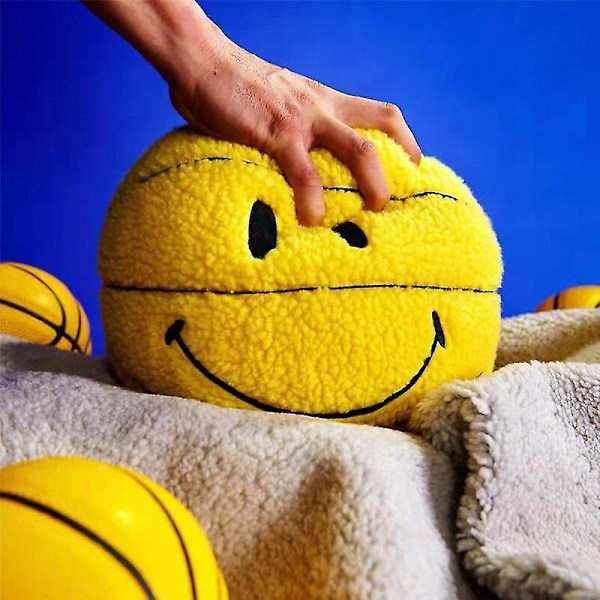 30cm Kreativ Leende Boll Plysch Leksak Söt Basketboll Kudde Bil Hem Basketboll Dock Smiley Boll Ventil Kasta Dock Kudde PYR {DB} 30-32cm green